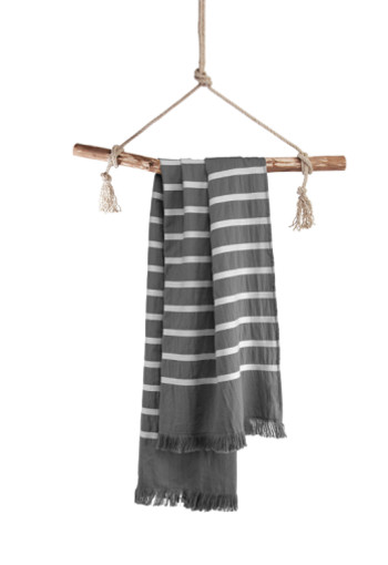 Fouta Sunny Stripes Antraciet