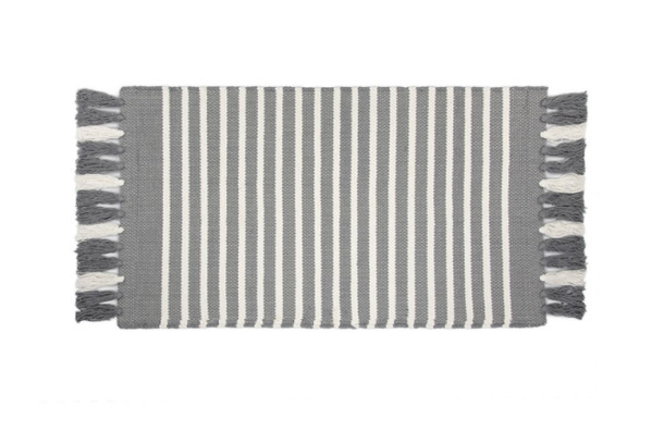 Walra Badmat Stripes & Structure Off Black/ Wit