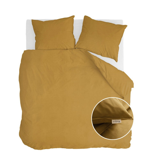 Walra Dekbedovertrek Vintage Cotton Honey Mustard