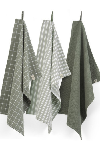 Walra Dry w. Cubes Uni, Stripes & Blocks Legergroen