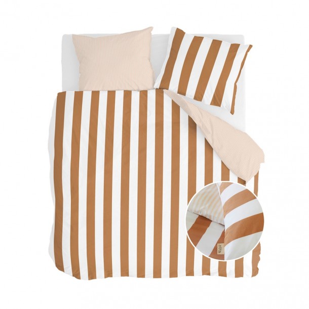 Walra Dekbedovertrek Classic Stripe Cognac
