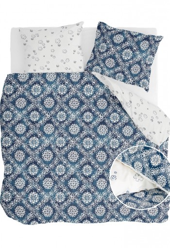 Walra Dekbedovertrek Crossed Flowers Blauw