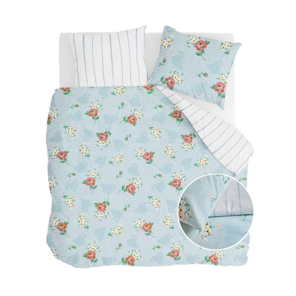 Walra Dekbedovertrek Red Roses Blauw