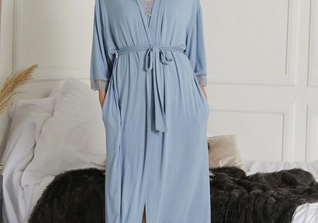 Pretty You London Lace Kimono Blue Mist