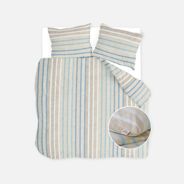 Walra Dekbedovertrek Natural Stripes Jade