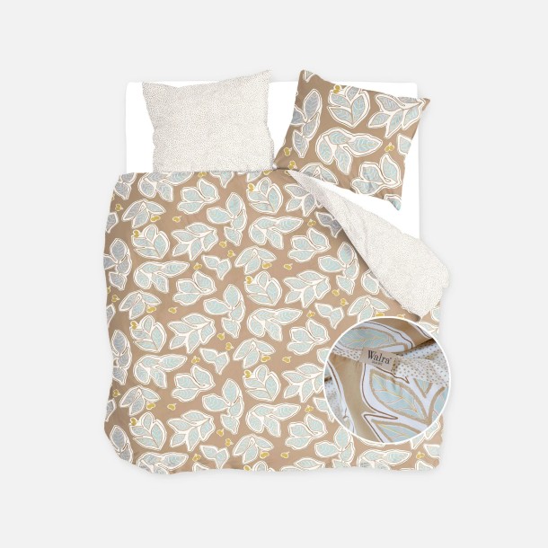 Walra Dekbedovertrek Lovely Leaves Bruin / Beige