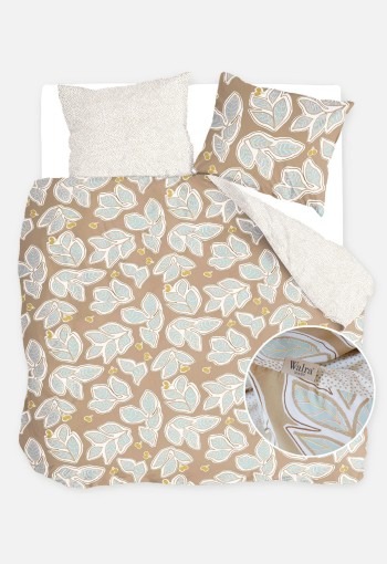 Walra Dekbedovertrek Lovely Leaves Bruin / Beige