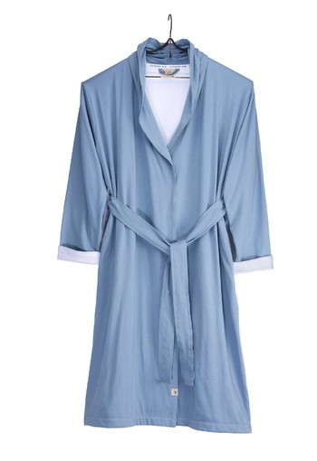 Walra Badjas Soft Jersey Robe Blauw